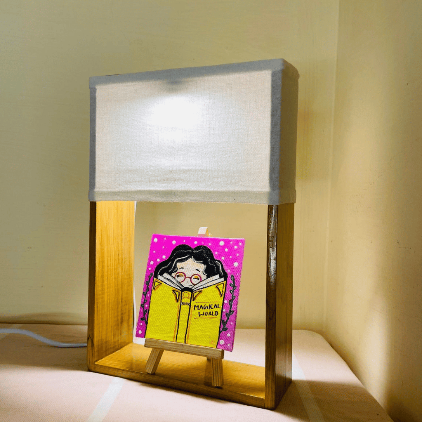 Pine Glow – Signature Magical World Hand-Painted Table Lamp