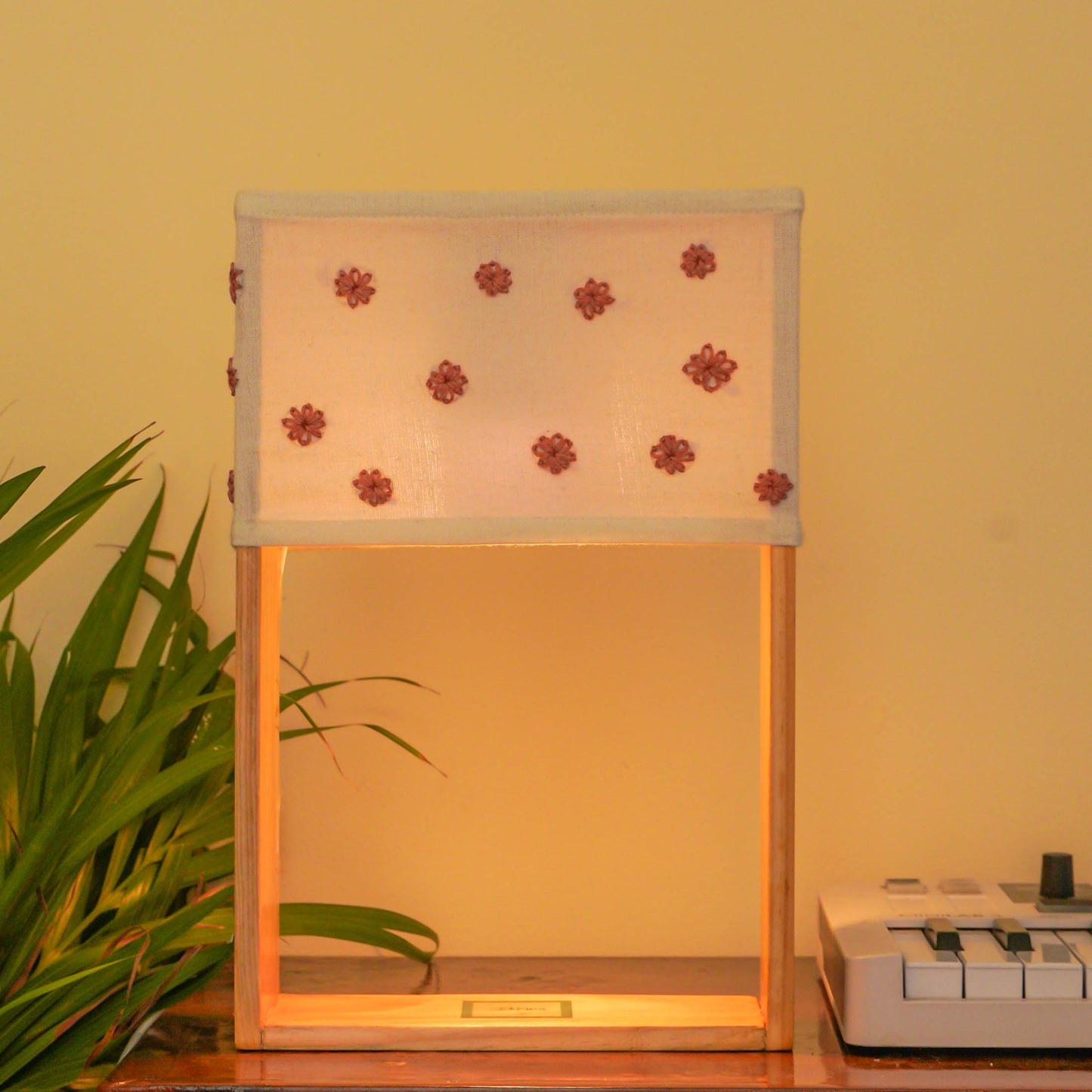 Pine Glow Say Yes Lamp – Hand-Painted Proposal-Themed Wooden Table Lamp