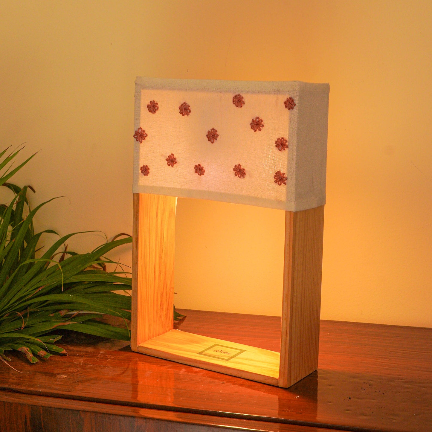 Pine Glow Say Yes Lamp – Hand-Painted Proposal-Themed Wooden Table Lamp