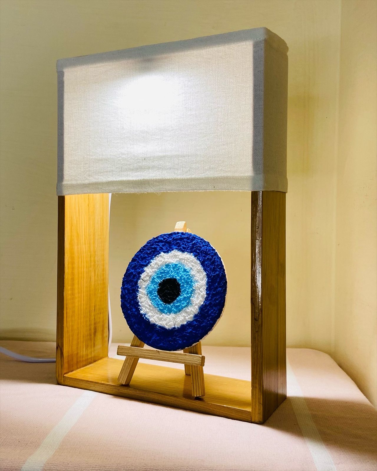 Pine Glow Signature Evil Eye Textured Art Table Lamp