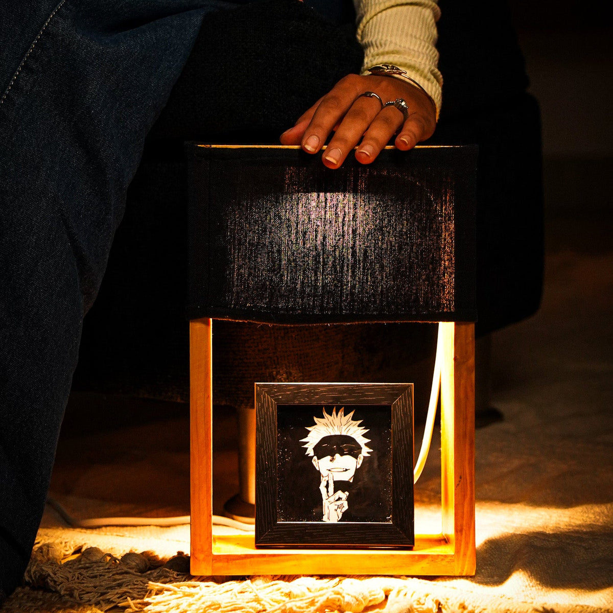 Shadow & Light – Black Cotton Lamp with Photo Frame
