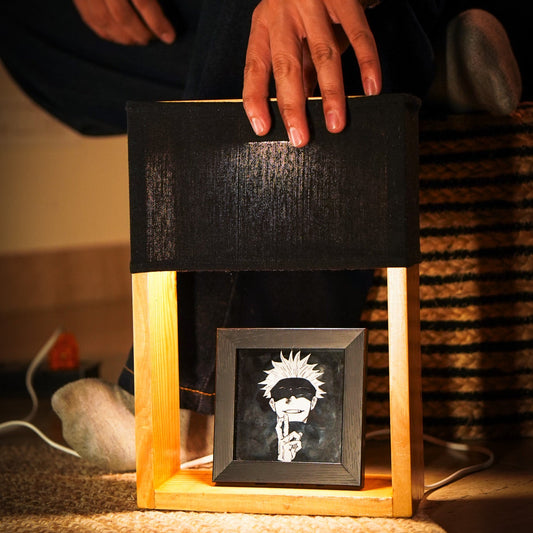 Shadow & Light – Black Cotton Lamp with Photo Frame