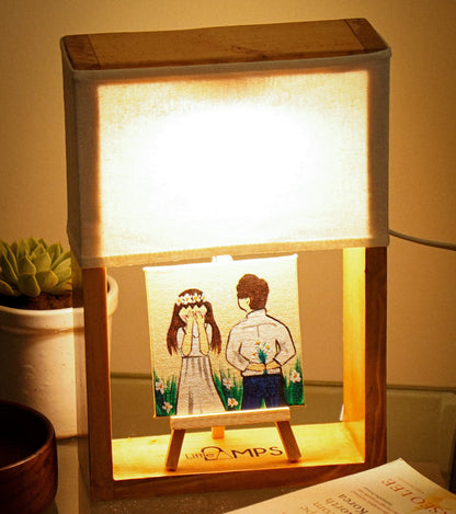 Live in Light – Plain Cotton Lamp with Hand-Painted Canvas