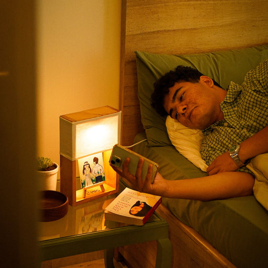 Live in Light – Plain Cotton Lamp with Hand-Painted Canvas
