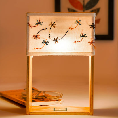 Pine Glow Butterflies Lamp with Hand-Painted Wise Owl Artwork – Unique Decor