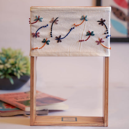 Pine Glow Butterflies Lamp with Hand-Painted Wise Owl Artwork – Unique Decor