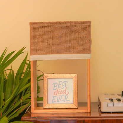 Pine Glow Customizable photoFrame Table Lamp – Unique Gift for Dad, Family & Loved Ones