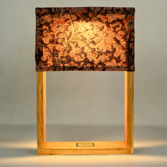 Pine Glow | Kesar Bagh – Kalamkari Block Print Table Lamp