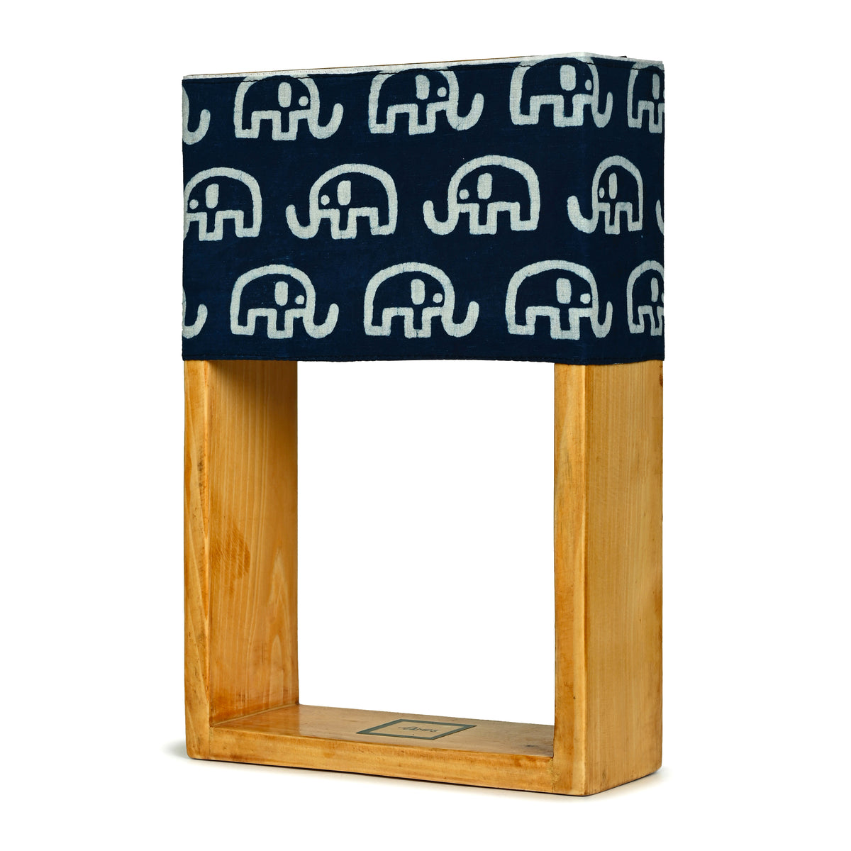Indigo Elephant Block Print Table Lamp