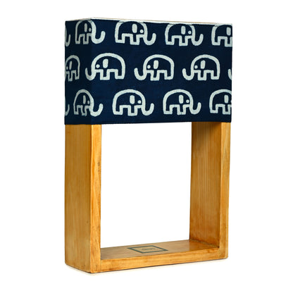 Indigo Elephant Block Print Table Lamp