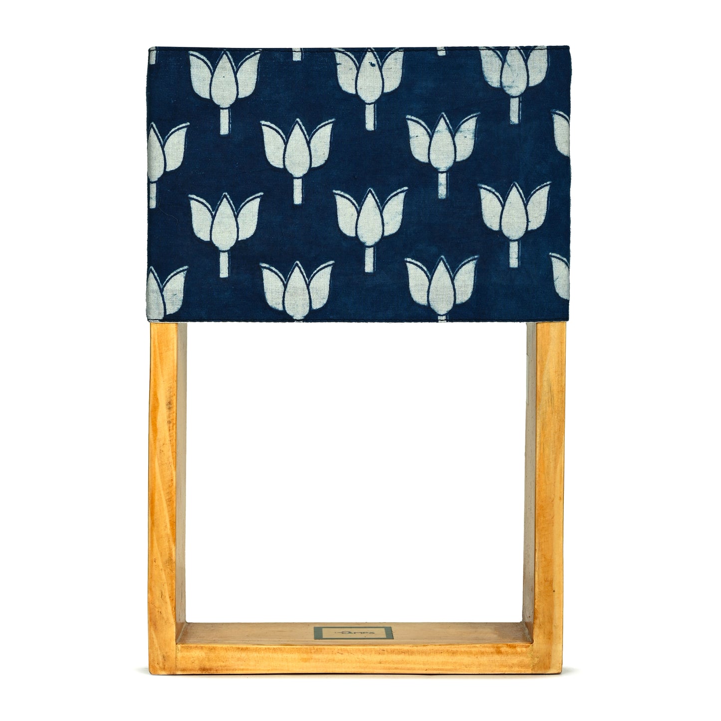 Pine Glow Neel Kamal Table Lamp with Hand block-printed Lotus Motif  Washable shade