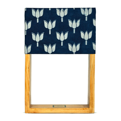 Pine Glow Neel Kamal Table Lamp with Hand block-printed Lotus Motif  Washable shade