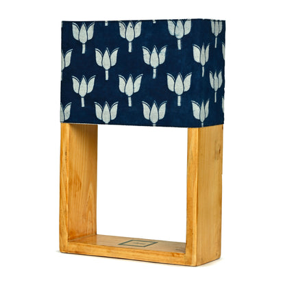 Pine Glow Neel Kamal Table Lamp with Hand block-printed Lotus Motif  Washable shade