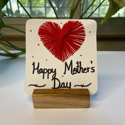 Mother’s Day Special: Pine Wood Lamp with Hand-Stitched Note