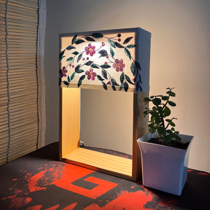 Pine Glow | Artist Series – “Purple Floral Wreath” Hand-Painted Lamp