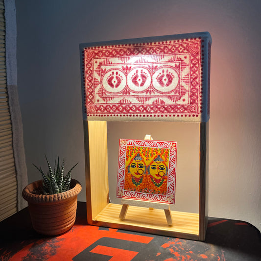 Pine Glow | Artist Series – Handmade Kumaon Aipan Lamp