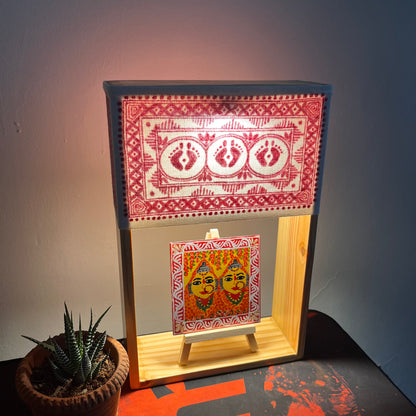 Pine Glow | Artist Series – Handmade Kumaon Aipan Lamp