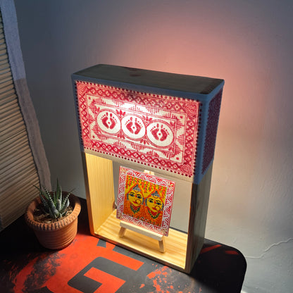 Pine Glow | Artist Series – Handmade Kumaon Aipan Lamp