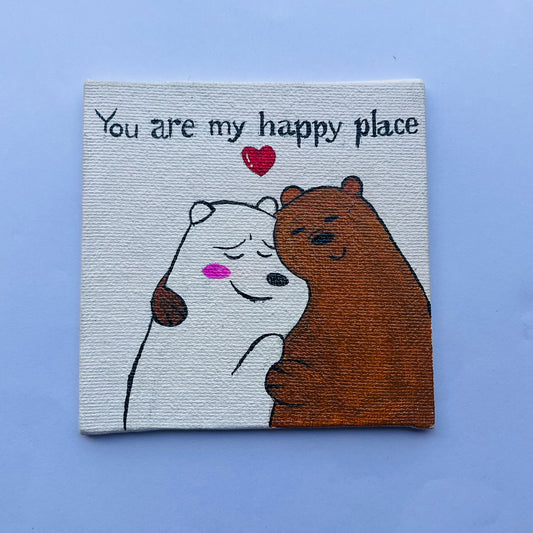 Happy Place – Bear Hug Mini Canvas