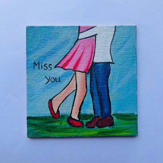 Miss You – Love & Longing Mini Canvas(4 by 4 inches)