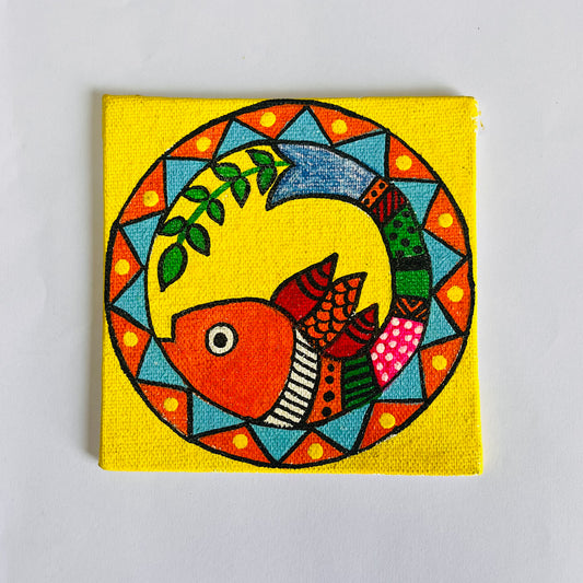 Matsya Madhubani Canvas Artwork