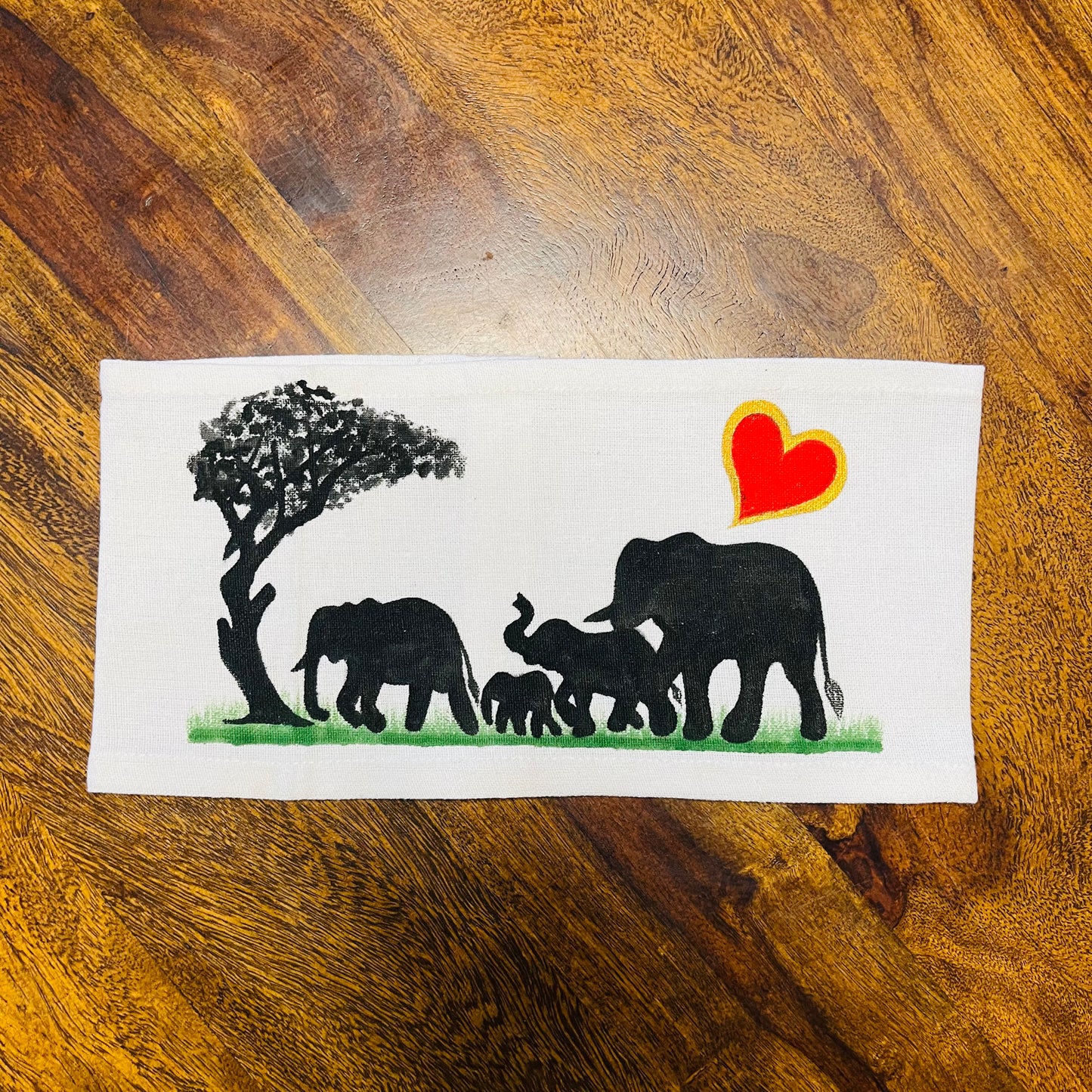 Pine Glow | Artist Series – Elephants Family Hand-Painted Lamp