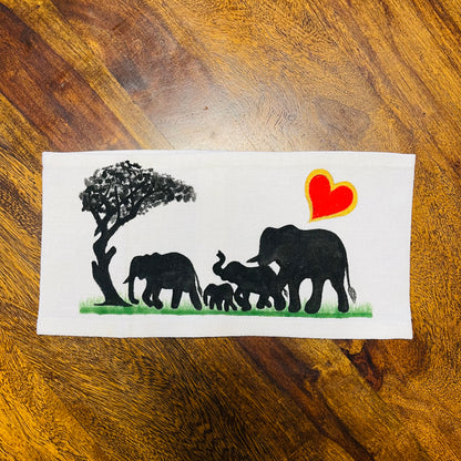 Pine Glow | Artist Series – Elephants Family Hand-Painted Lamp