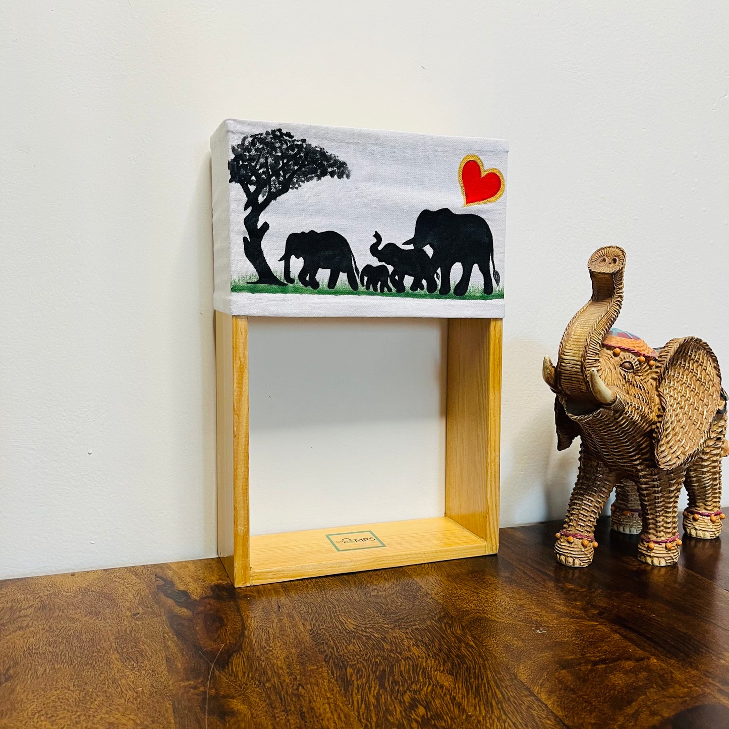 Pine Glow | Artist Series – Elephants Family Hand-Painted Lamp