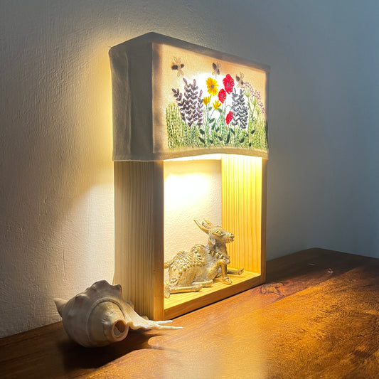 Pine Glow Kamal Nandi Table Lamp with Nandi in Dokra Art and 2 interchangeable Lampshades