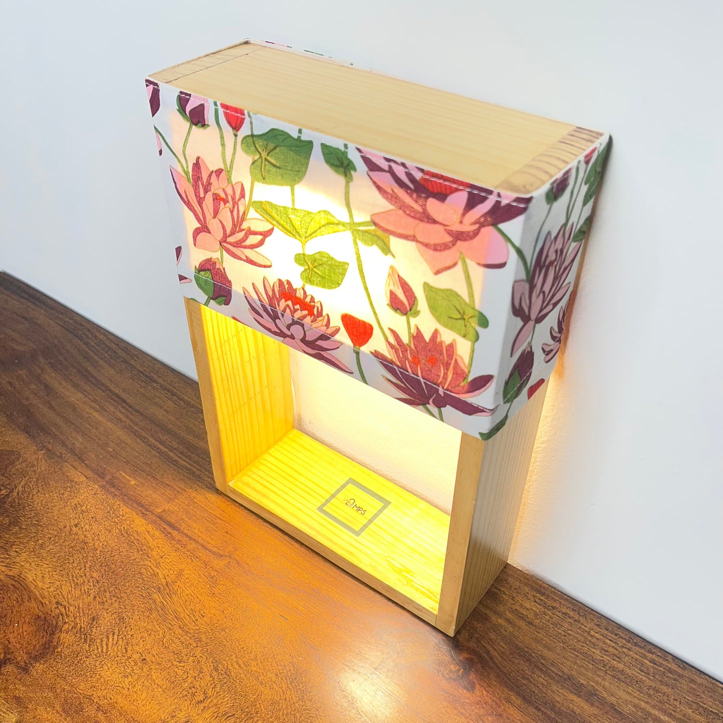 Pine Glow Gulnaar Bloom Table Lamp – Jaipur Block Print Cotton Lampshade