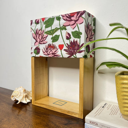 Pine Glow Gulnaar Bloom Table Lamp – Jaipur Block Print Cotton Lampshade