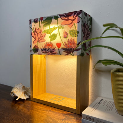 Pine Glow Gulnaar Bloom Table Lamp – Jaipur Block Print Cotton Lampshade