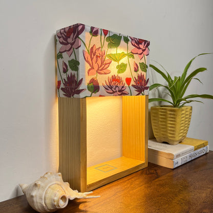 Pine Glow Gulnaar Bloom Table Lamp – Jaipur Block Print Cotton Lampshade